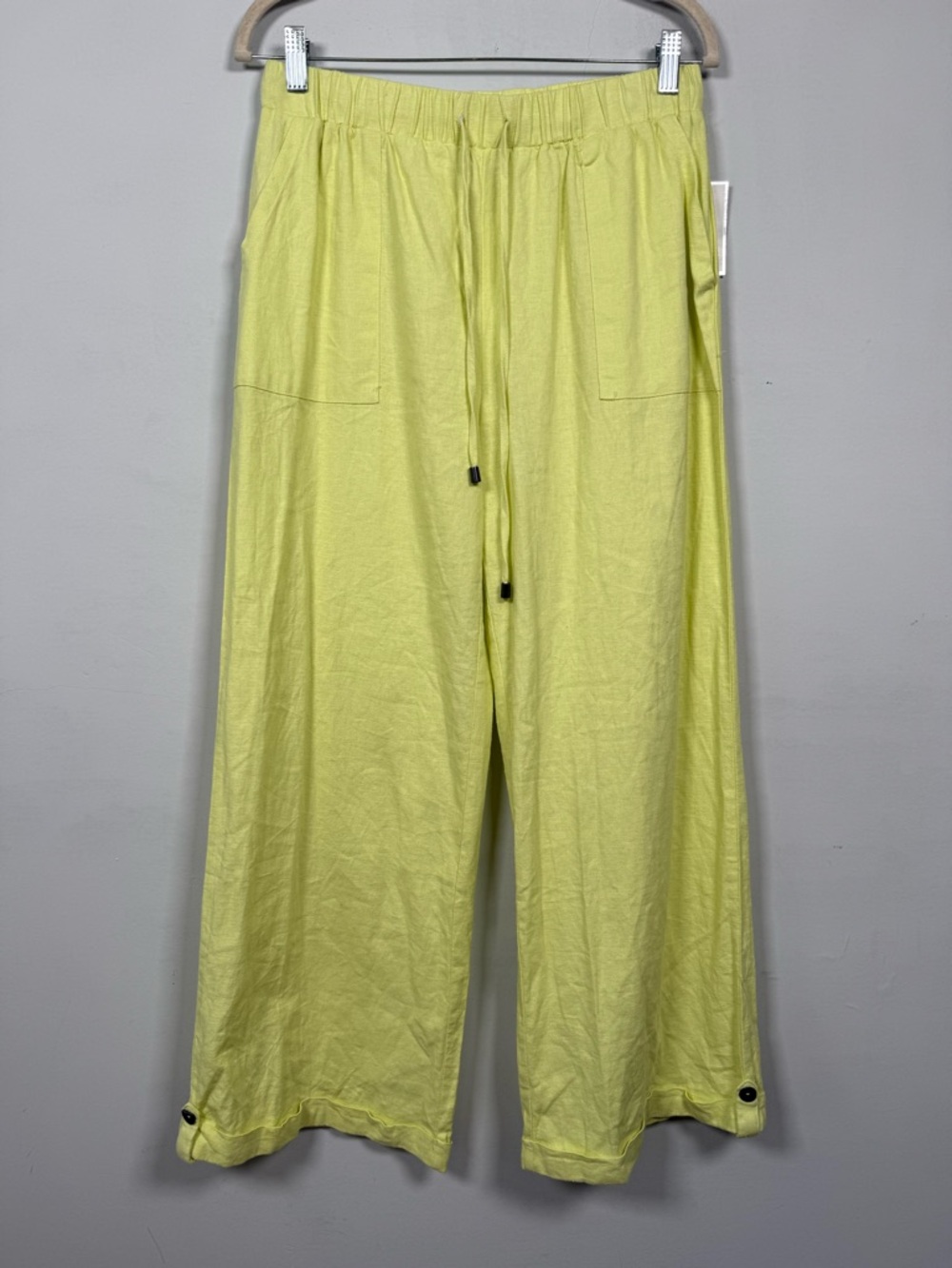 Cable & Gauge Women's Linen Wide Leg Drawstring Pants, Size S, NWT